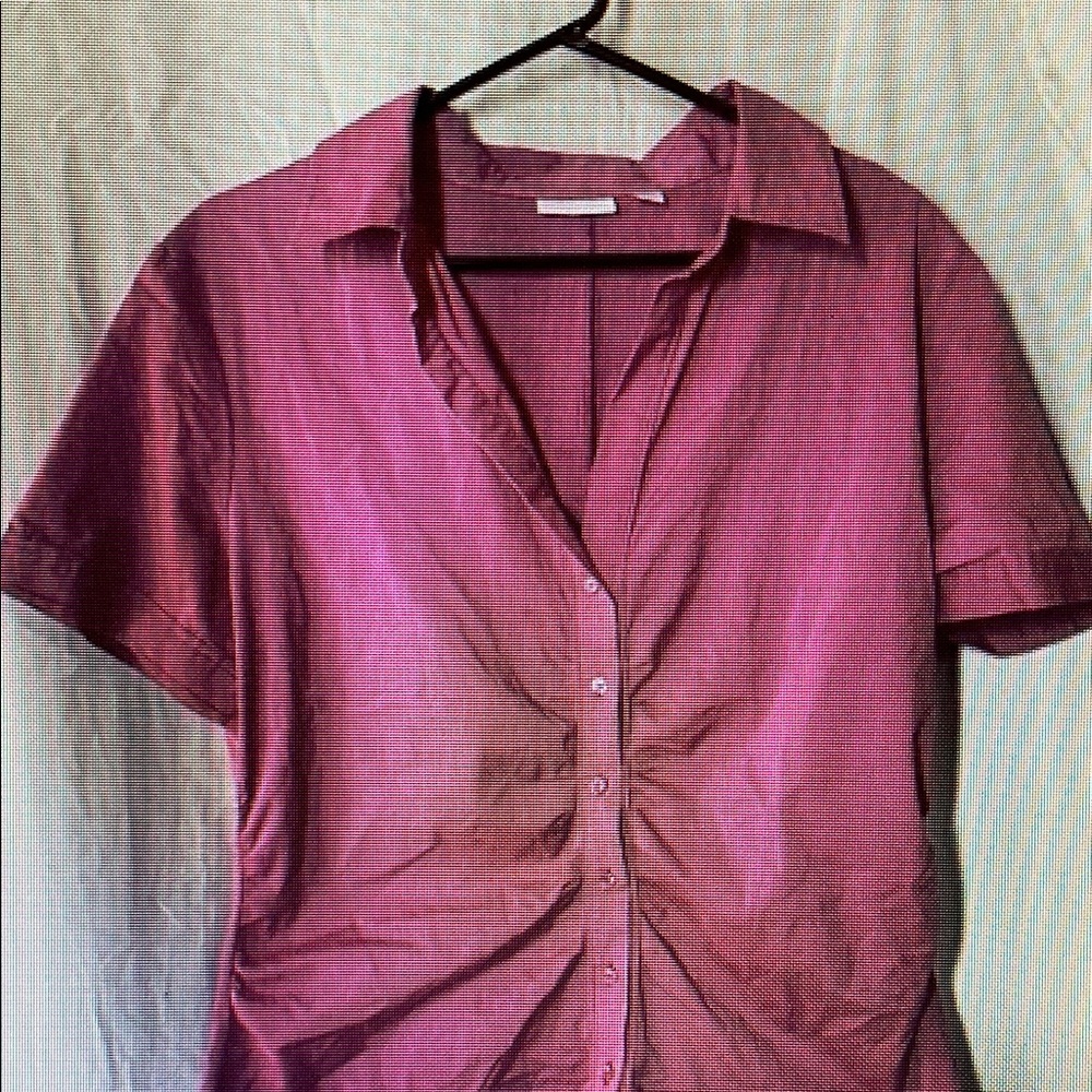 Elegant Mauve Short Sleeve Women’s Blouse